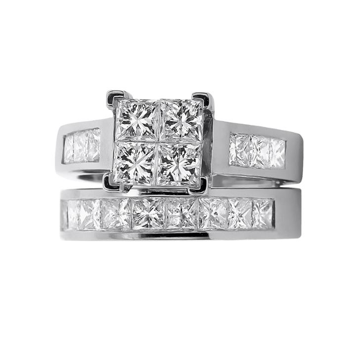 2 Ct. T.w. Diamond 14k White Gold Bridal Ring Set