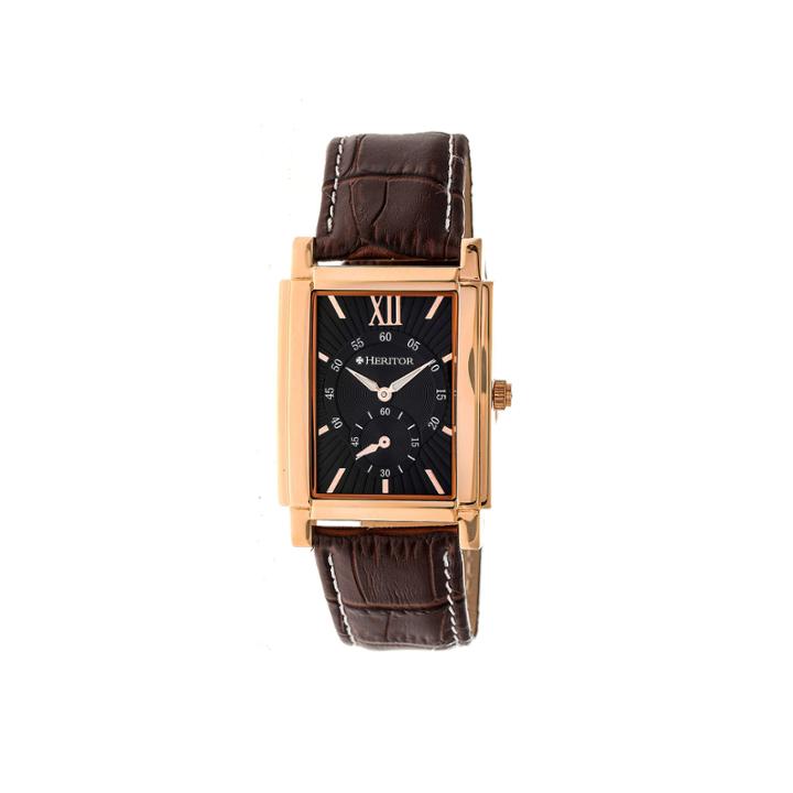 Heritor Frederick Mens Black Strap Watch-herhr6105