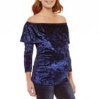 Planet Motherhood 3/4 Sleeve Velvet Blouse