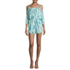 Decree Cold Shoulder Bell Sleeve Romper - Juniors