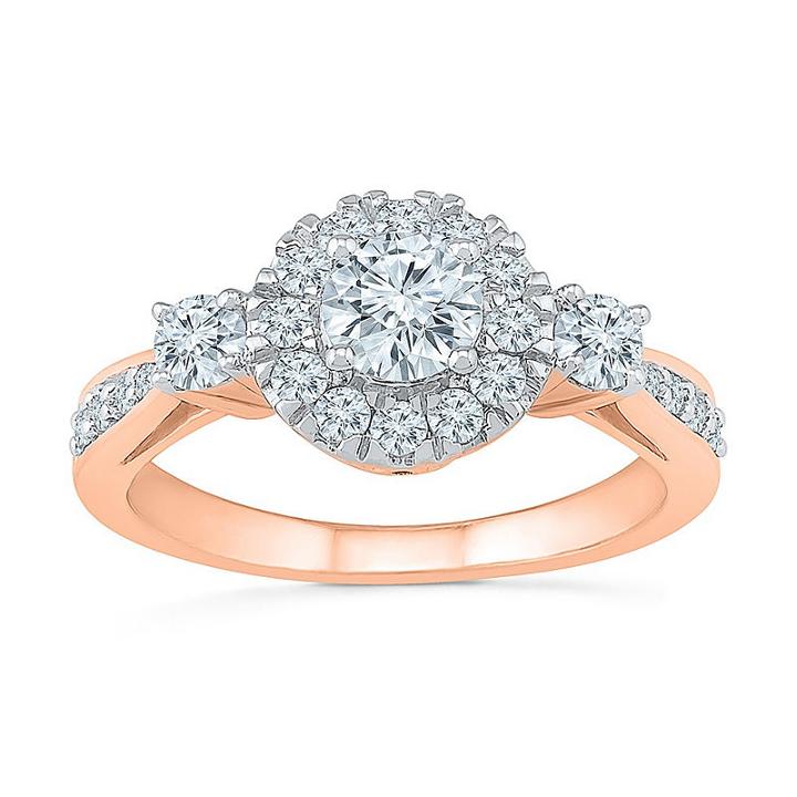 Promise My Love Womens 1 Ct. T.w. Round White Diamond 10k Gold Promise Ring