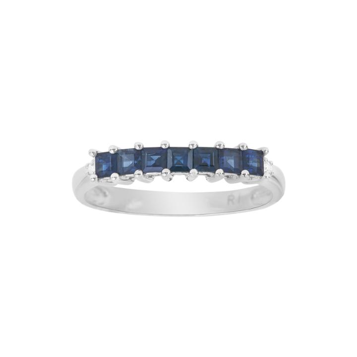 Limited Quantities Genuine Blue Sapphire And Diamond-accent 14k White Gold Band