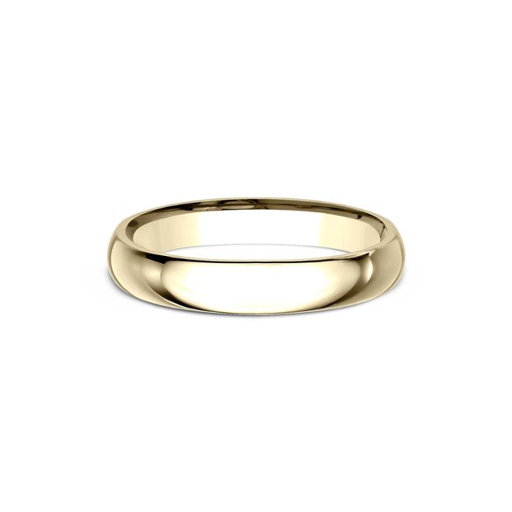 Womens 18k Yellow Gold 3mm High Dome Comfort-fit Wedding Band