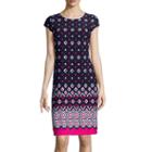 Liz Claiborne Cap Sleeve Geo Print Shift Dress