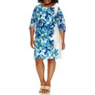 Studio 1 3/4 Sleeve Floral Sheath Dress-plus