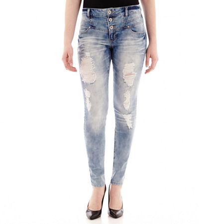 Blue Spice Destructed High-waist Skinny Jeans