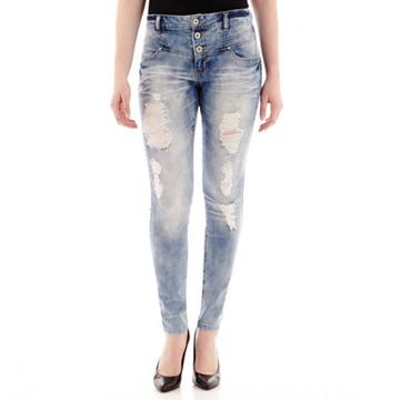 Blue Spice Destructed High-waist Skinny Jeans