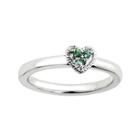 Personally Stackable Lab-created Emerald Heart Ring