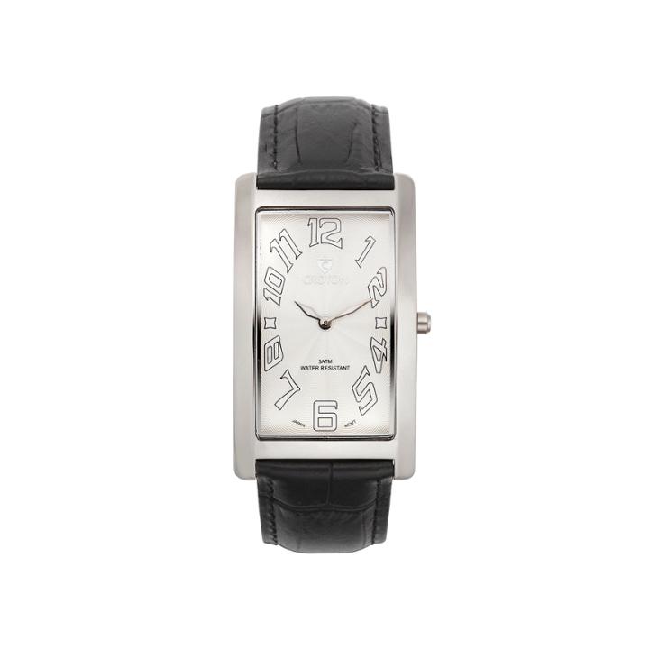 Croton Mens Black And White Rectangular Strap Watches