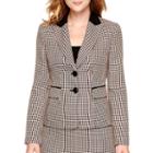 Black Label By Evan-picone Peak Lapel Plaid Jacket