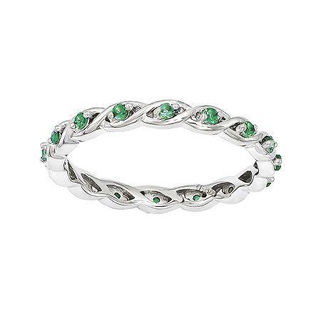 Personally Stackable Lab-created Emerald Twisted Eternity Ring
