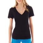 Arizona Short Sleeve V Neck T-shirt-juniors