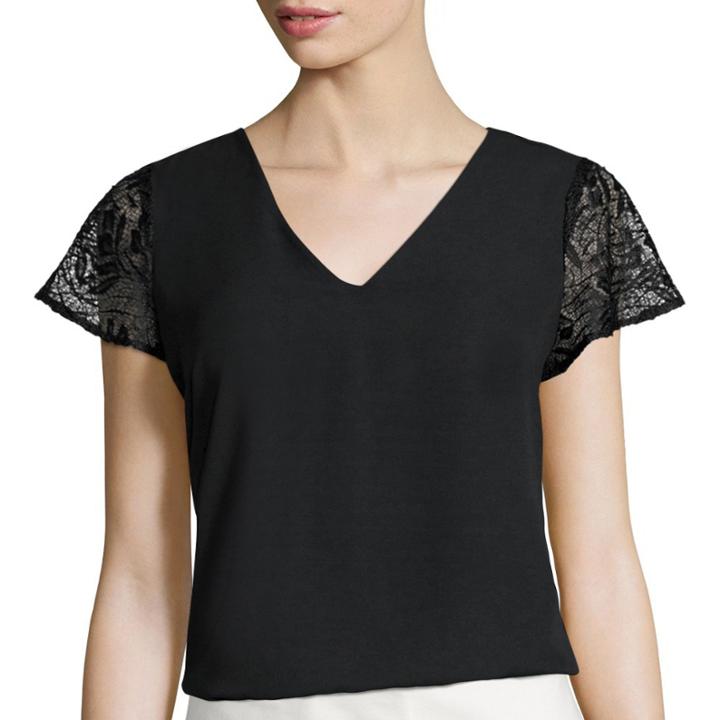 Worthington Lace Flutter-sleeve Blouse - Tall