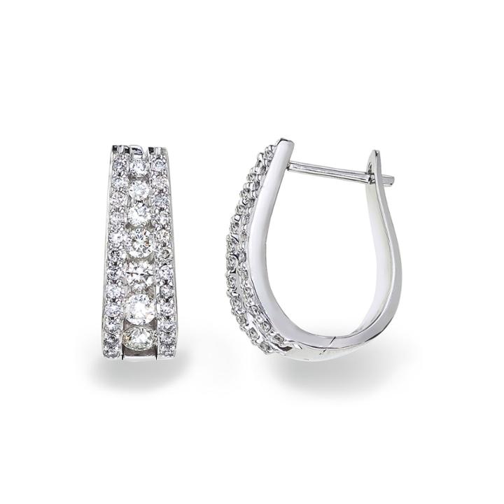 1 Ct. T.w. Certified Diamond 14k White Gold Hoop Earrings