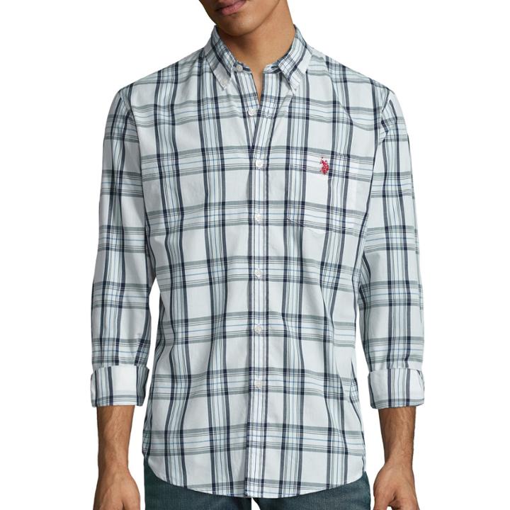 U.s. Polo Assn. Long-sleeve Plaid Poplin Sportshirt