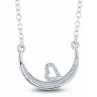 Womens Diamond Accent White Diamond Sterling Silver Heart Pendant Necklace