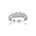 Womens 1 1/2 Ct. T.w. Princess Diamond 14k Gold 3-stone Ring