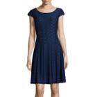 Ronni Nicole Cap-sleeve Eyelet Fit-and-flare Dress