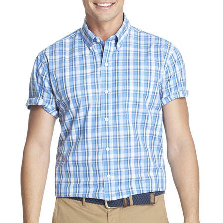 Izod Short-sleeve Lightweight Plaid Shirt