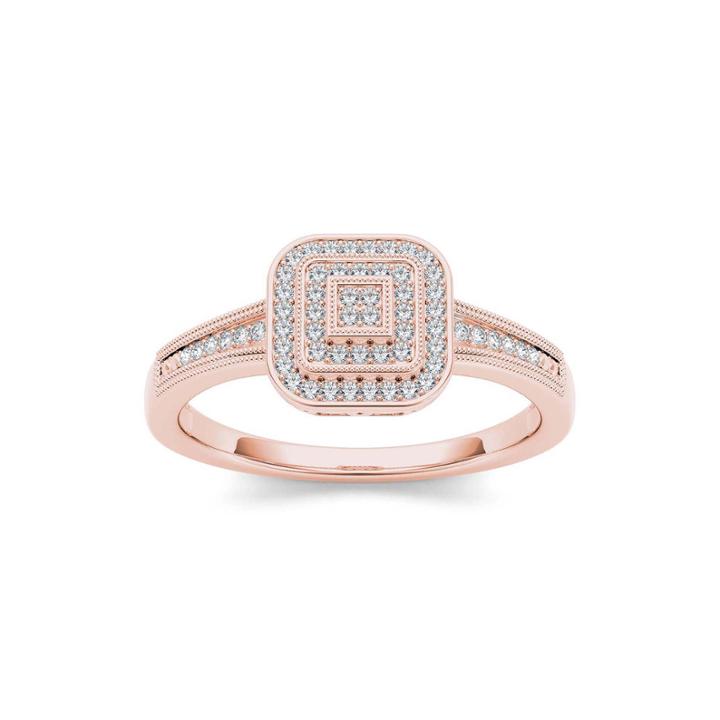 1/6 Ct. T.w. Diamond 10k White Rose Engagement Ring