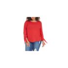 Fashion To Figure Ruby Lattice Long Sleeve Blouse-plus