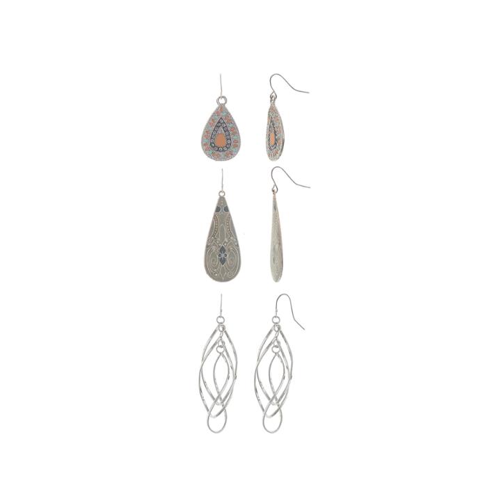 Decree Pastel 3-pr. Silver-tone Earring Set