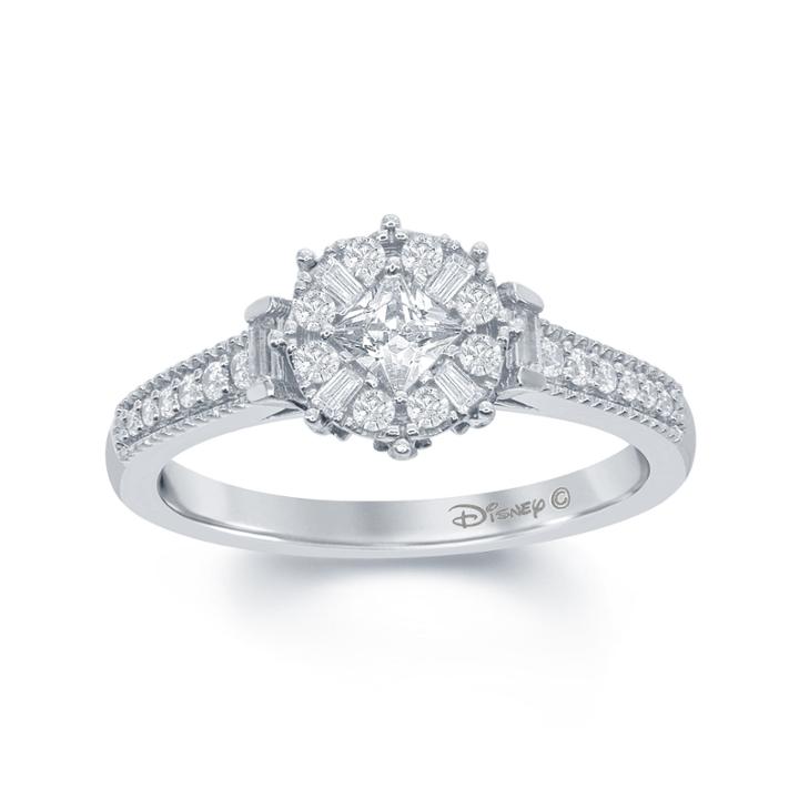 Enchanted By Disney 1/2 C.t.t.w. Diamond 10k White Gold Frozen Snowflake Ring