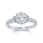 Enchanted By Disney 1/2 C.t.t.w. Diamond 10k White Gold Frozen Snowflake Ring