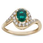 Womens Green Emerald Cocktail Ring