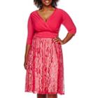 Melrose Elbow Sleeve Lace Fit & Flare Dress-plus