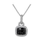 Limited Quantities 1/5 Ct. T.w. White & Color-enhanced Black Diamond Pendant Necklace