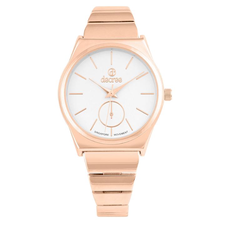 Decree Womens Rose Goldtone Strap Watch-pt2583rg