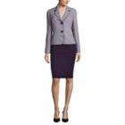 Le Suit Long-sleeve Tweed 2-button Jacket Skirt Suit