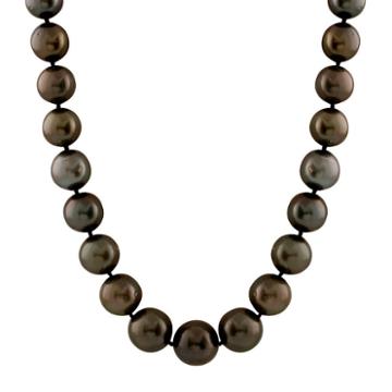 Splendid Pearls Womens 11mm Cultured Tahitian Pearls 14k Gold Strand Necklace