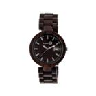 Earth Wood Stomates Dark Brown Bracelet Watch With Date Ethew2202