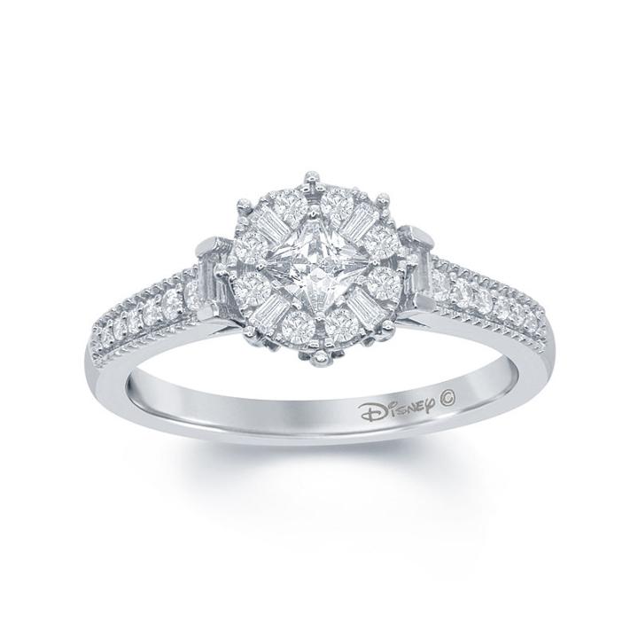 Enchanted Disney Fine Jewelry 1/2 C.t.t.w. Diamond 10k White Gold Frozen Snowflake Ring