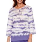 Alfred Dunner Cyprus 3/4-sleeve Tie Dye Tunic Top
