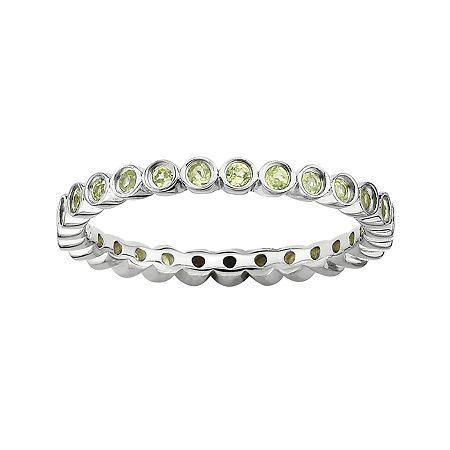 Personally Stackable Genuine Peridot Sterling Silver Ring