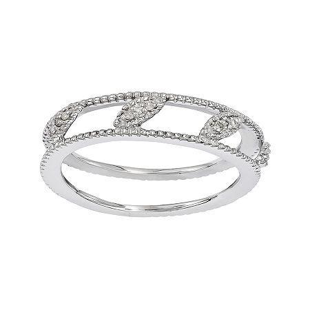 Personally Stackable Diamond-accent Sterling Silver Stackable Ring Jacket
