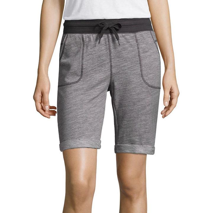 St. John's Bay Active 9 1/2 Classic Fit French Terry Bermuda Shorts-petite