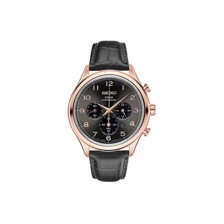 Seiko Mens Black Strap Watch-ssc566