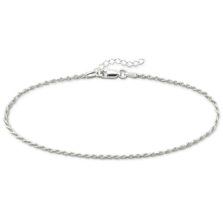 Sterling Silver 10 2mm Rope Ankle Bracelet