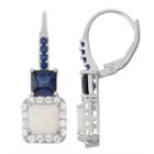 Lab-created Opal & Sapphire Sterling Silver Leverback Earrings