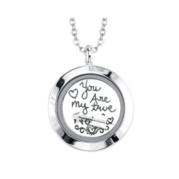 Footnotes Too You Are My True North Interchangeable Locket Pendant Necklace