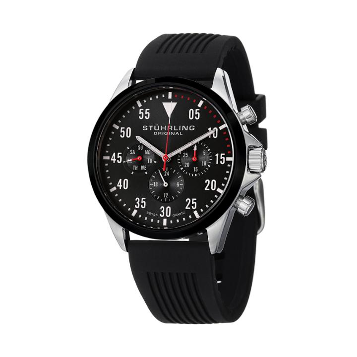 Stuhrling Mens Black Strap Watch-sp14971