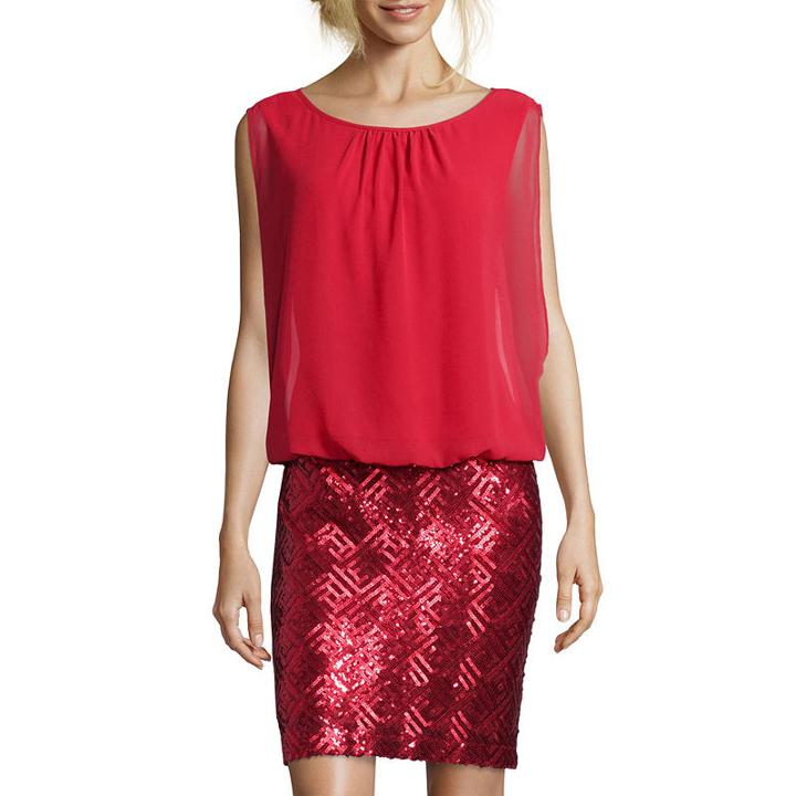 Scarlett Sleeveless Sequin Blouson Dress