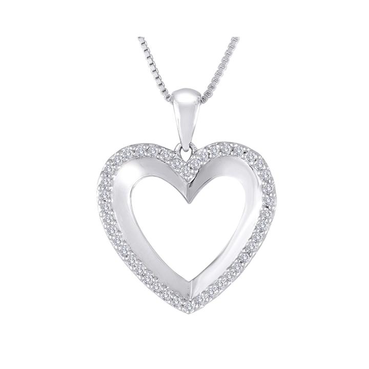 1/4 Ct. T.w. Diamond Sterling Silver Heart Pendant Necklace