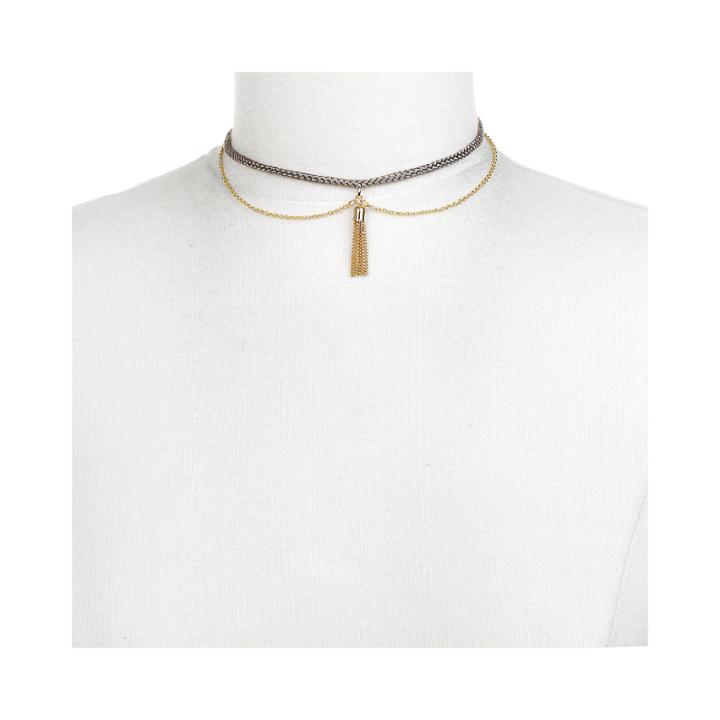 Mixit&trade; Gold-tone Tassel Choker Necklace