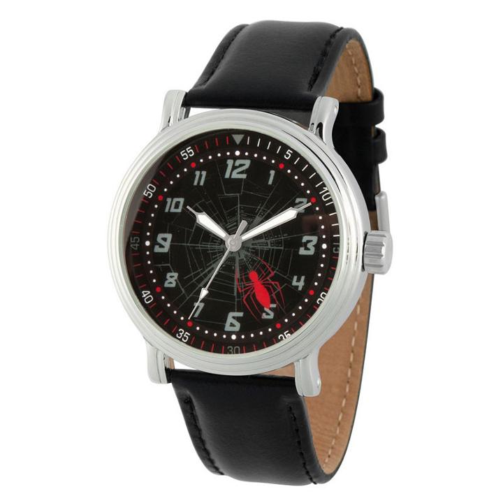 Spiderman Mens Black Strap Watch-wma000267