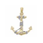 14k Two-tone Gold Anchor Pendant